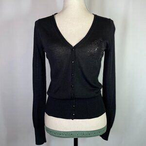 Women's Black Cardigan Sweater